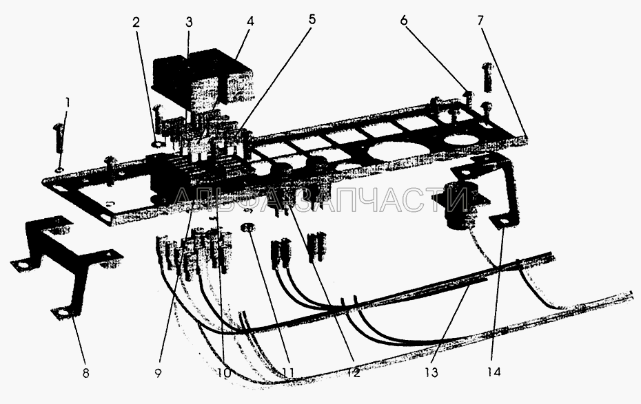 Панель реле и предохранителей автомобиля МАЗ-544008/643008  