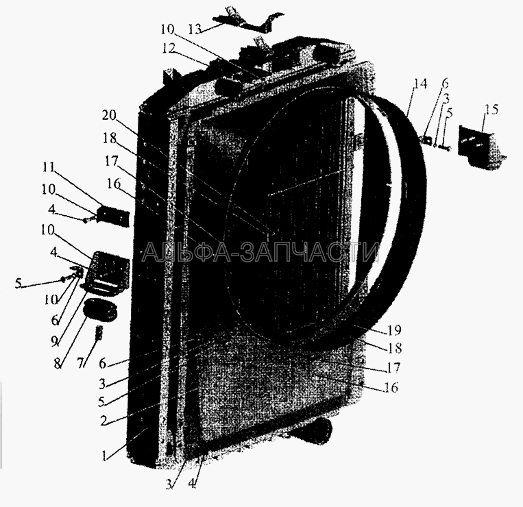 Радиатор с кожухом (54401-1309011 Кожух вентилятора) 