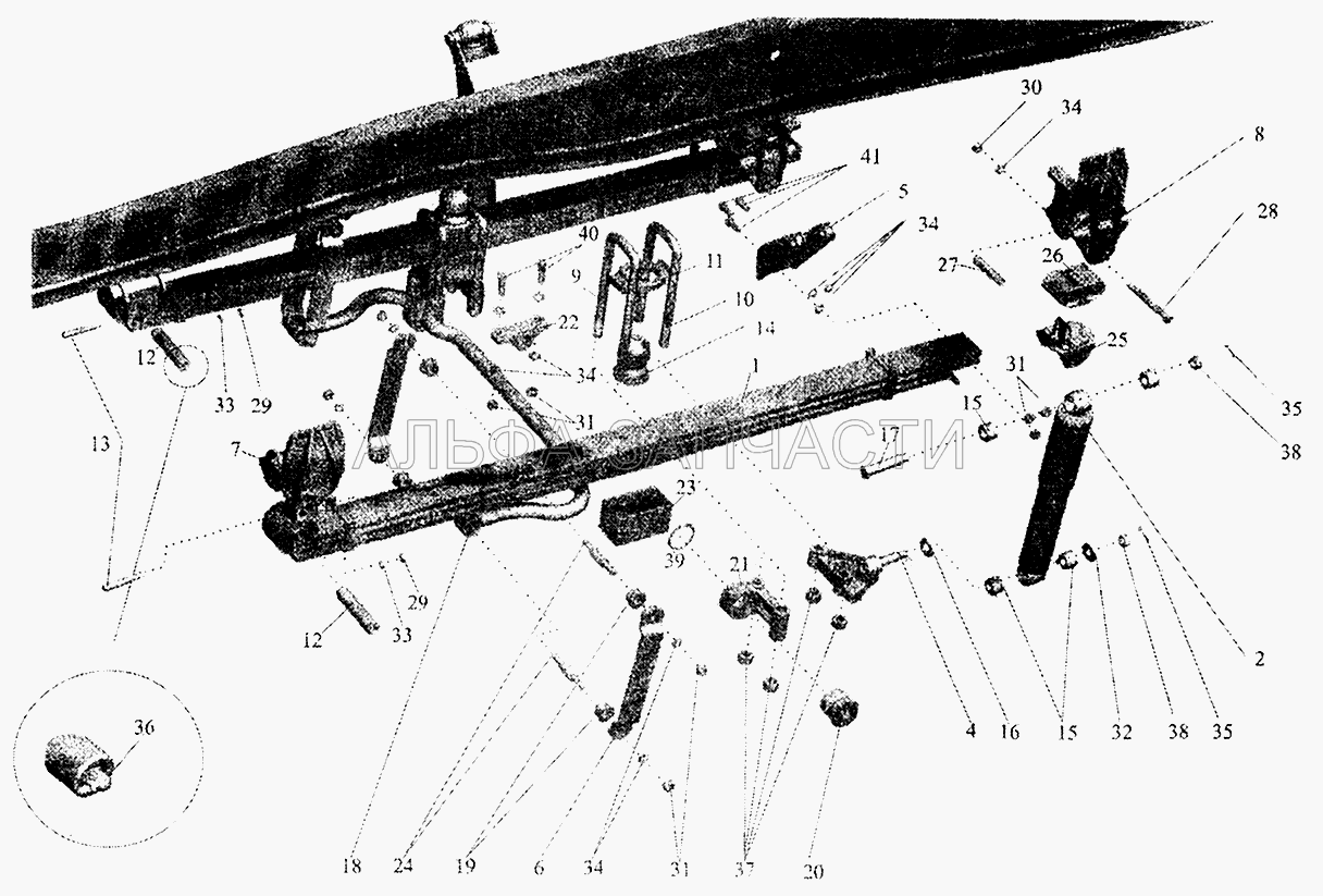 Подвеска передняя (202142 Болт М16х1,5-6gх38) 