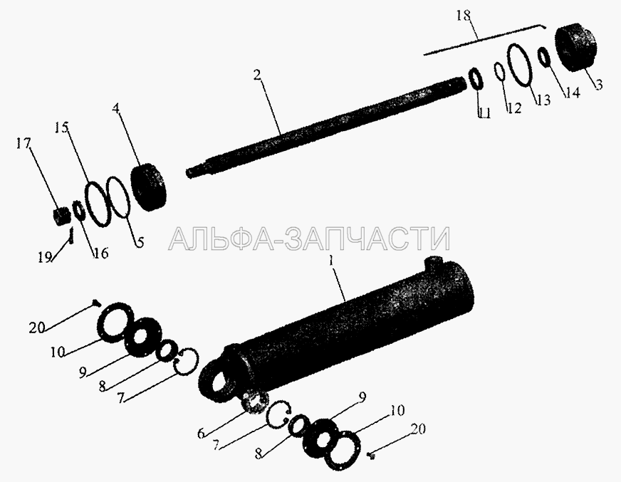 Цилиндр ЦГ80-360-3405010-20 (ЦГ80-280-3405040 Уплотнитель) 