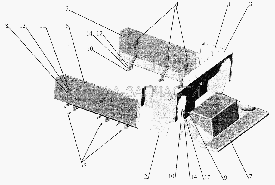 Установка шумоизоляционных экранов 544069-1061004 (252039 Шайба 10) 