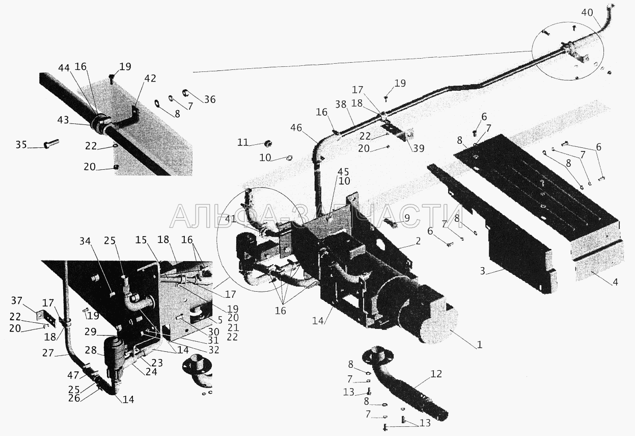 Установка подогревателя 64302-1015001-030 (201418 Болт М6-6g) 