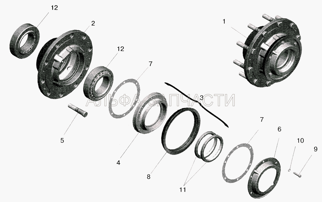 Ступица моста (54326-3104036 Крышка) 