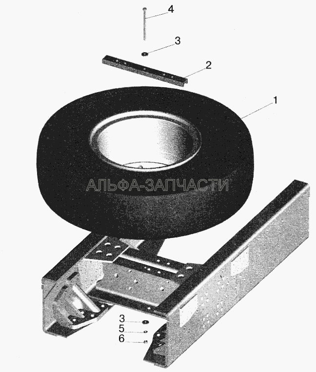 Установка запасного колеса МАЗ-551605 (5516-3100001-30)  