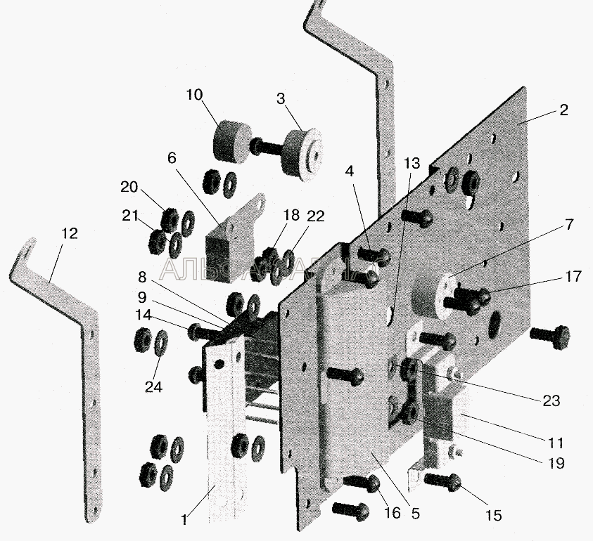 Панель блоков предохранителей и реле (250508 Гайка М6-6Н ОСТ 37.001.124 -75) 