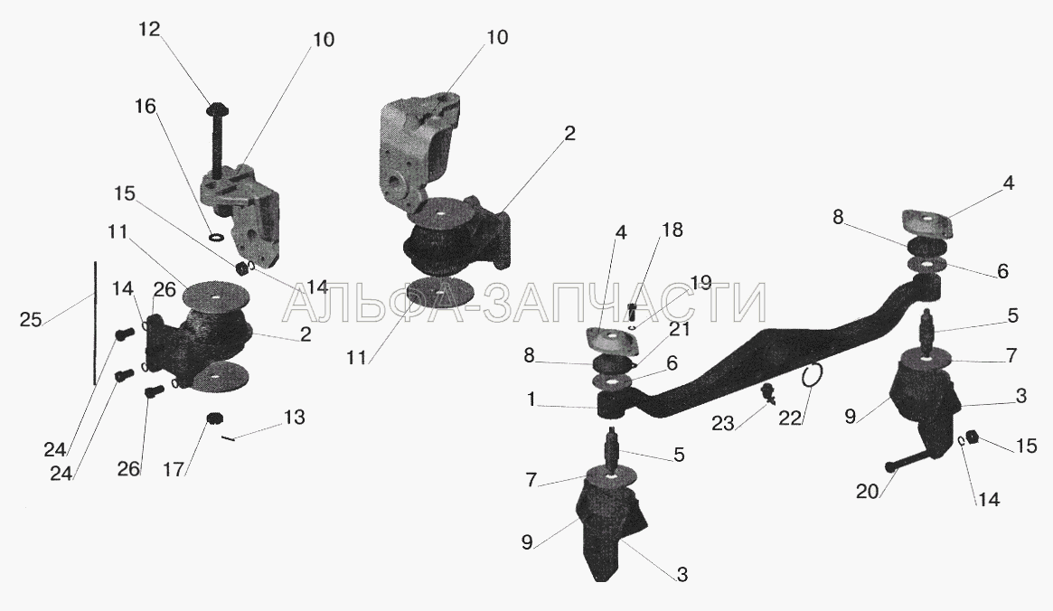 Крепление двигателя на автомобиле МАЗ-551605 (372703-10 Болт 3М16-6gх45) 