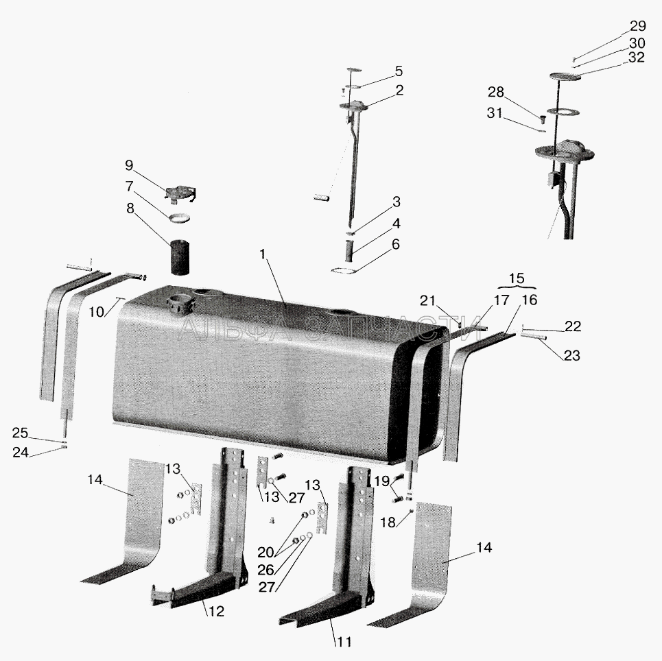 Крепление топливного бака МАЗ-642208, 642205, 543208, 543205  