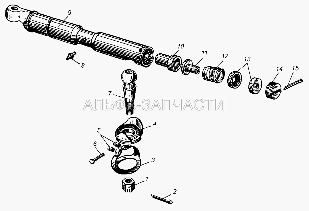 Тяга продольная рулевая (200-3003065-А Палец шаровой) 