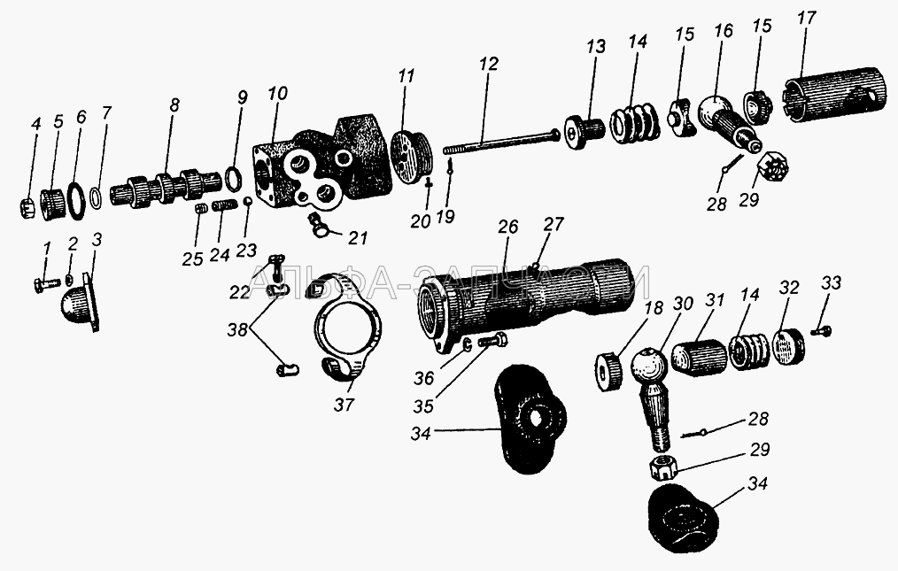 Распределитель гидроусилителя рулевого управления (500А-3405280 Корпус шарниров) 