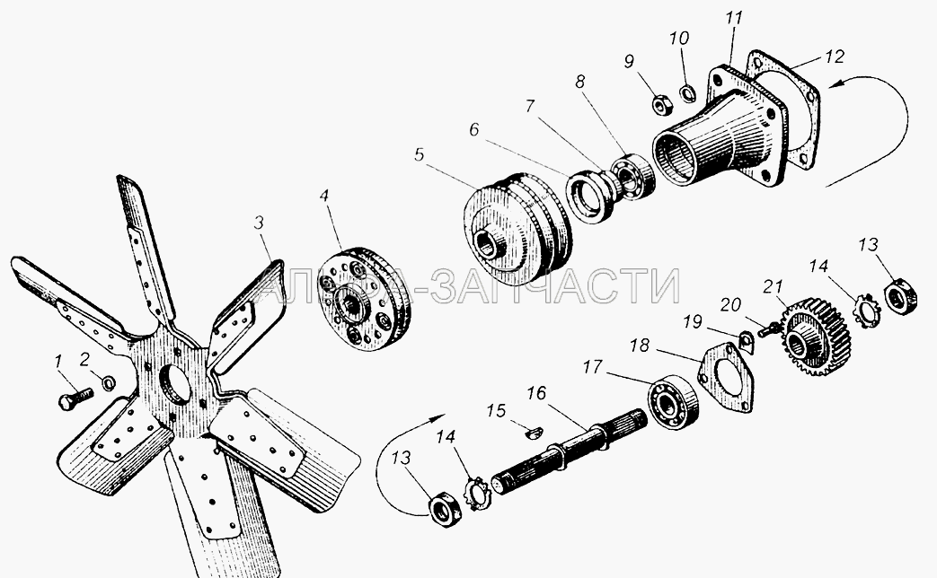 Вентилятор (314008-П2 Шпонка сегментная) 