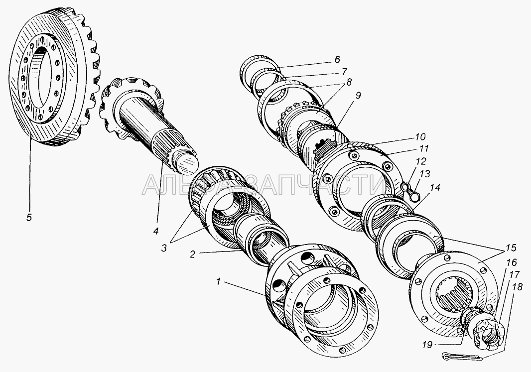 Шестерня ведущая с картером МАЗ-509А  