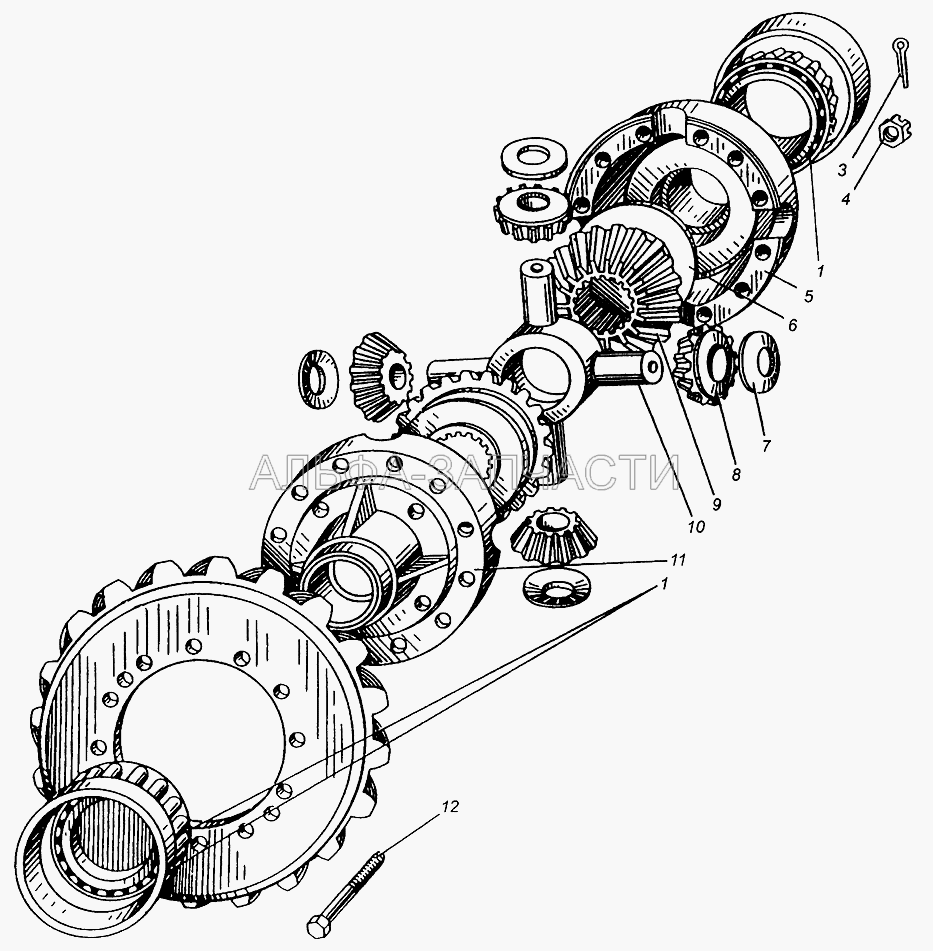 Дифференциал переднего моста МАЗ-509А  
