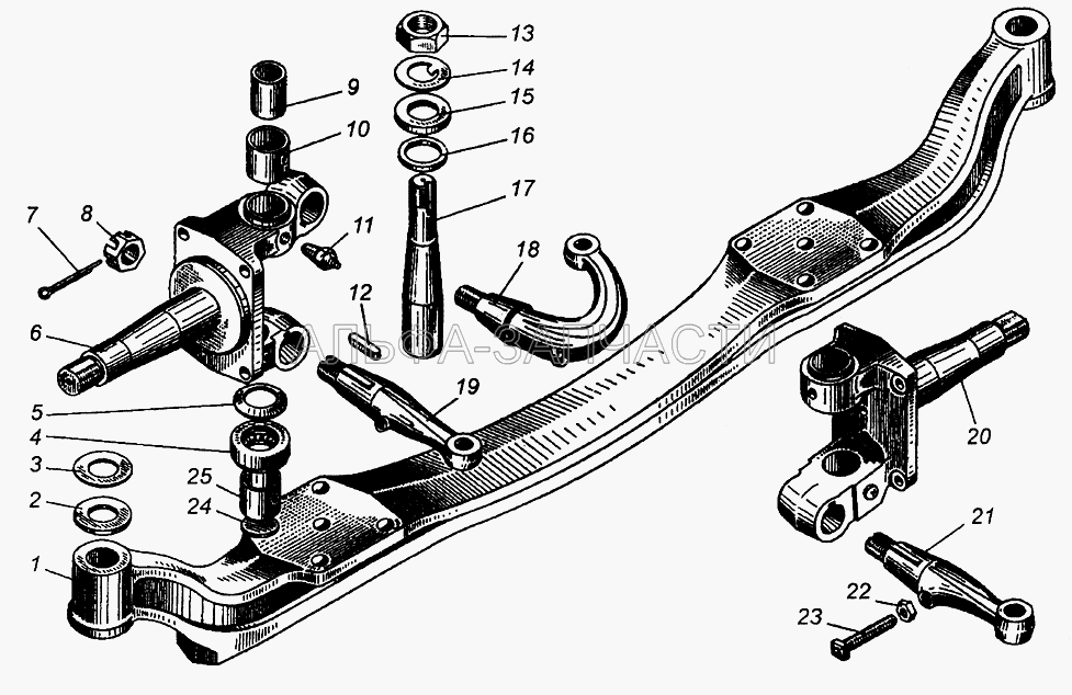 Ось передняя МАЗ-5335, МАЗ-5549, МАЗ-5429, МАЗ-504В  