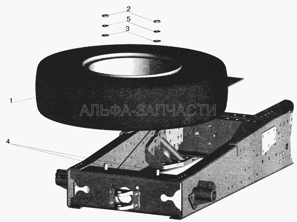 Установка запасного колеса МАЗ-642208, 642205 (64226-3100001)  
