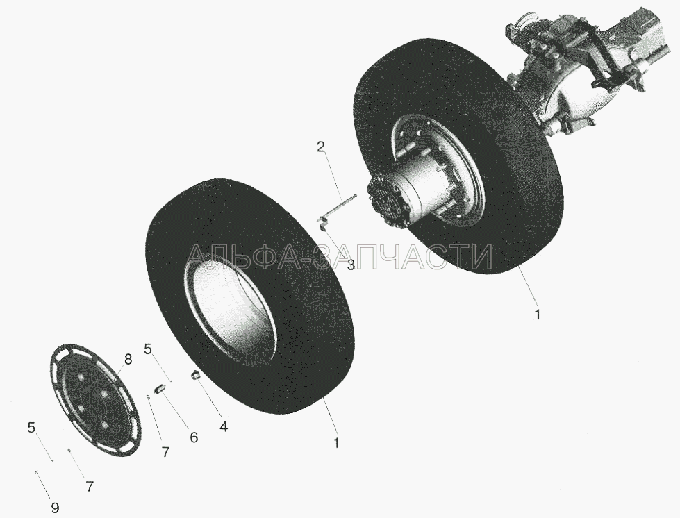 Установка задних колес (11-3116010-02 Удлинитель гибкий) 