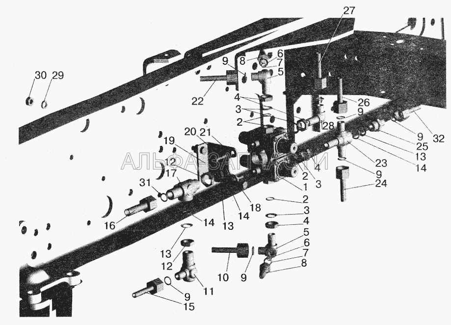 Крепление четырехконтурного клапана МАЗ-642208, 642205 (402984 Угольник) 