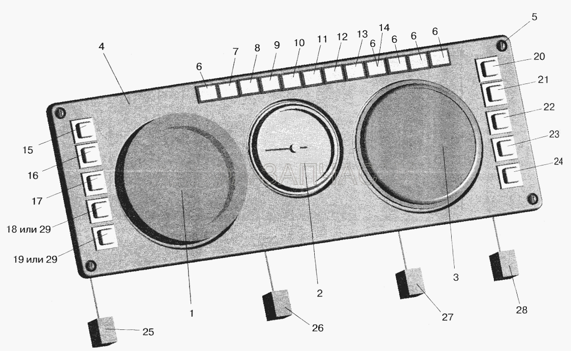 Установка приборов и выключателей (1318-27 Тахометр) 