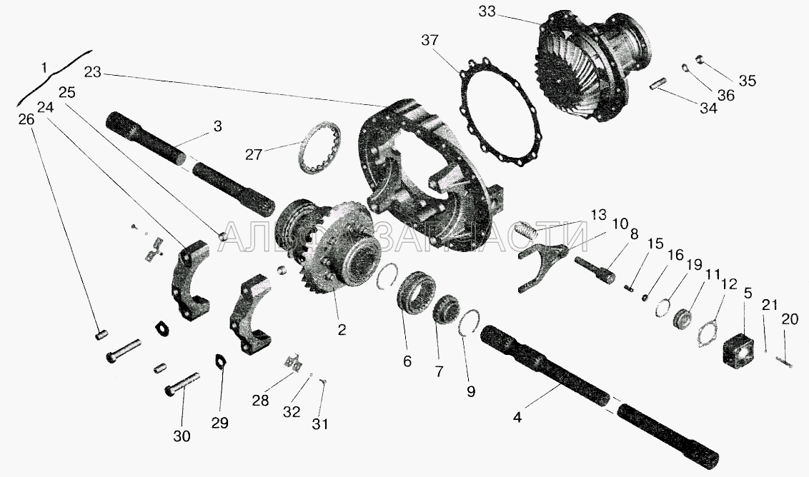 Мост задний МАЗ-543208. Редуктор (54326-2409032-10 Вилка) 