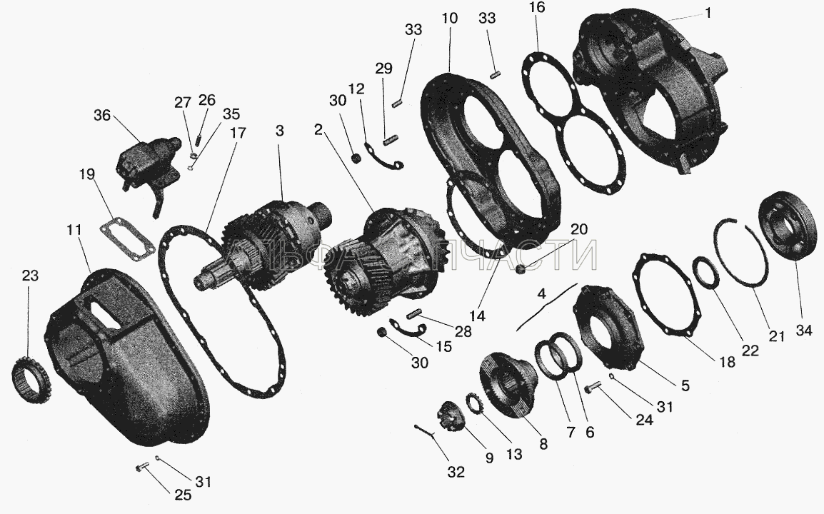 Редуктор среднего моста (374633 Гайка) 