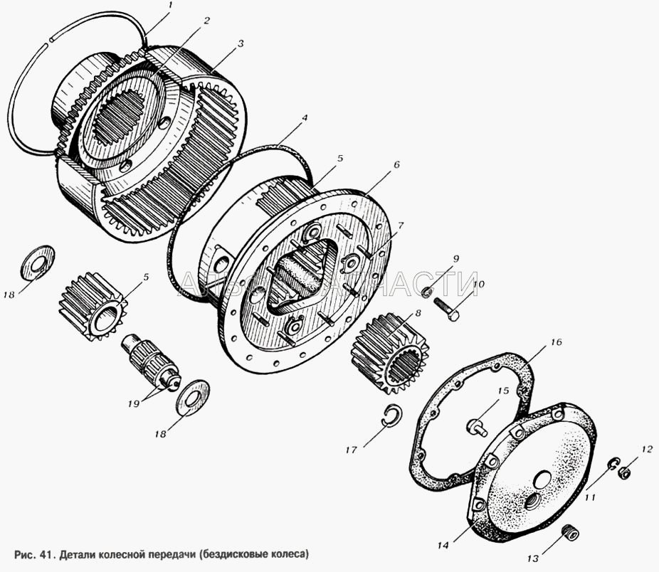 Детали колесной передачи (бездисковые колеса)  