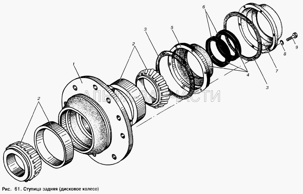 Ступица задняя (дисковое колесо)  