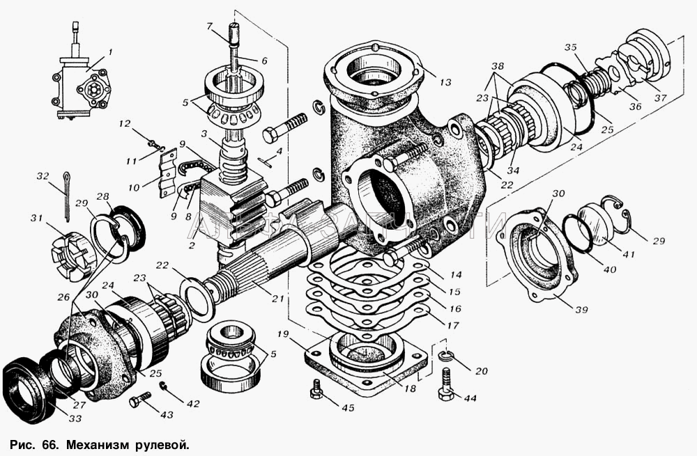 Механизм рулевой (5336-3401108-01 Кольцо защитное) 