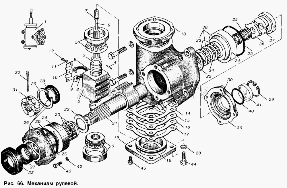 Механизм рулевой (1.2-45х65-3 Манжета) 