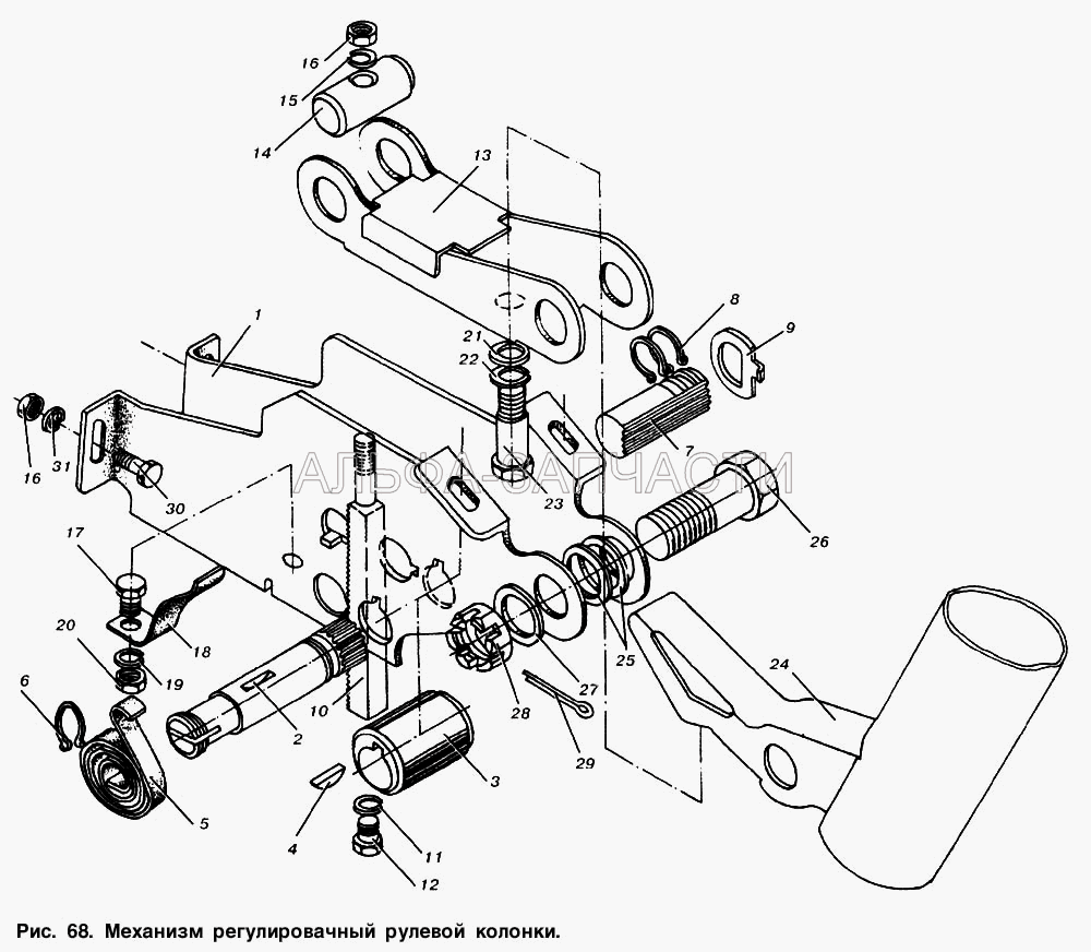 Механизм регулировочный рулевой колонки (5336-3403050 Кронштейн) 