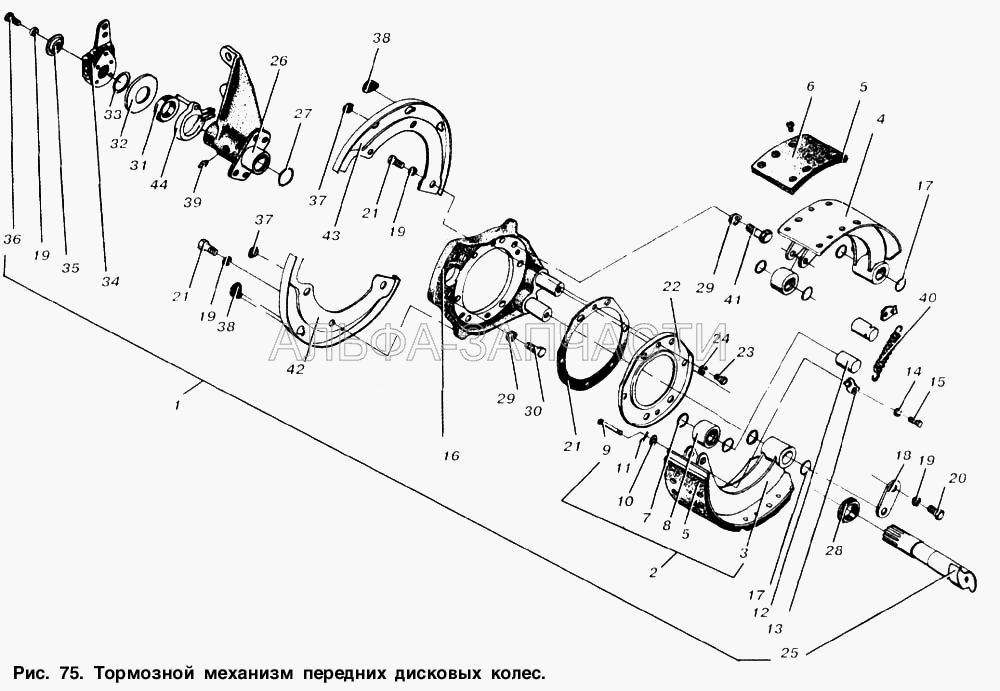 Тормозной механизм передних дисковых колес (54321-3501012-01 Суппорт) 