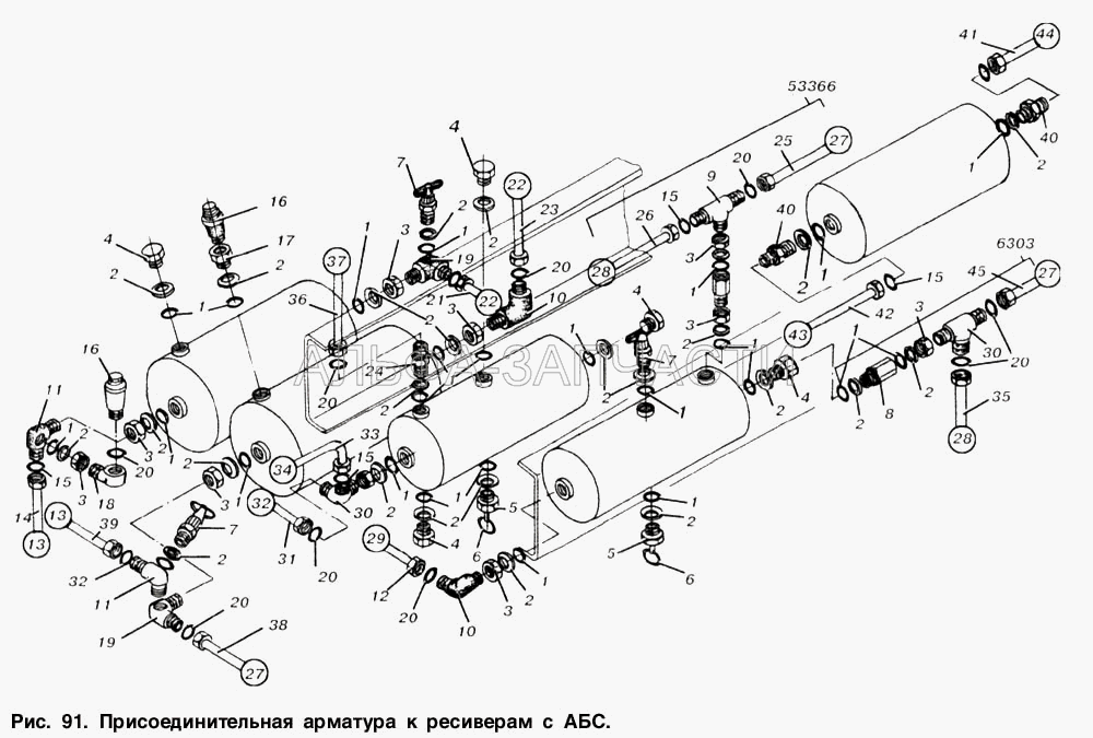 Присоединительная арматура к ресиверам с АБС  