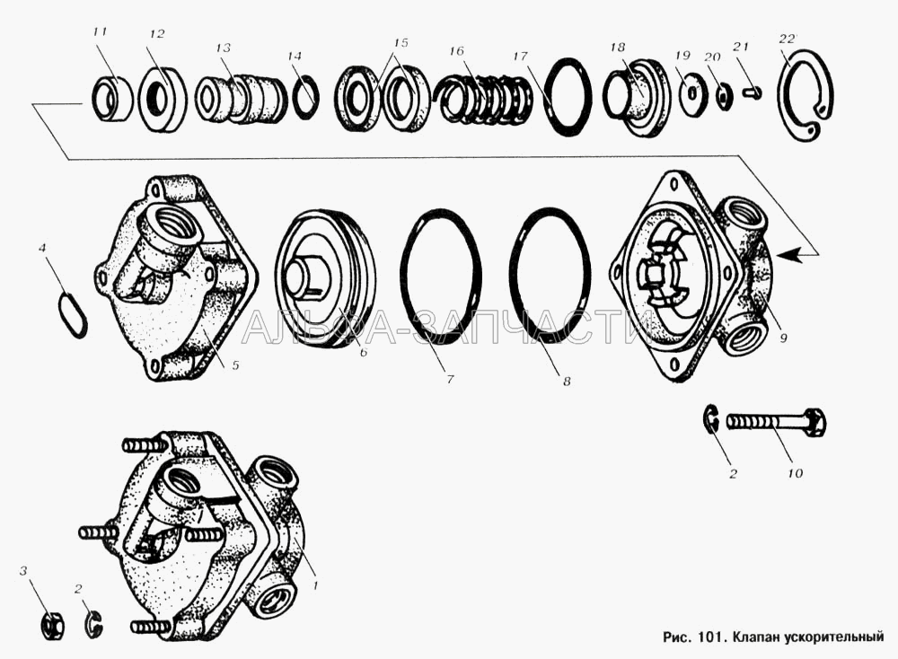 Клапан ускорительный (100-3518037 Кольцо) 