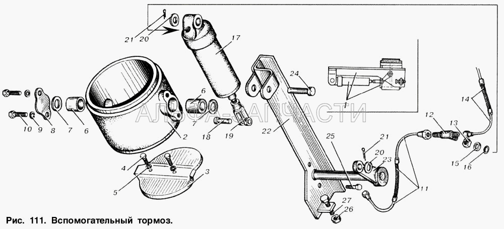 Вспомогательный тормоз (100-3570210 Цилиндр) 