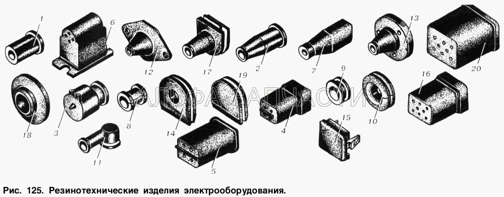 Резинотехнические изделия электрооборудования (5320-3827026 Колпачок защитный выводов датчика) 