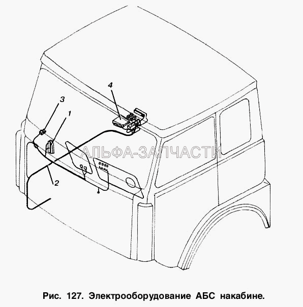 Электрооборудование АБС на кабине  