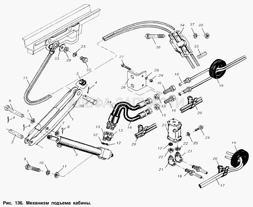 Механизм подъема кабины (182.5004010-10 Насос подъема кабины) 