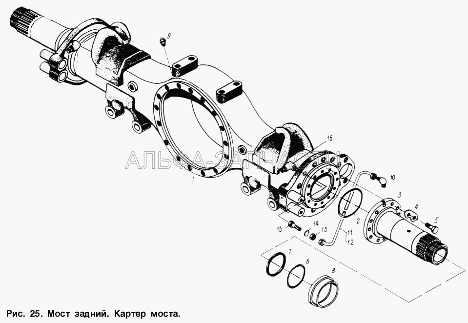 Мост задний. Картер моста  