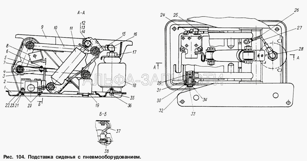 Подставка сиденья с пневмооборудованием (201452 Болт М8-6gх12) 