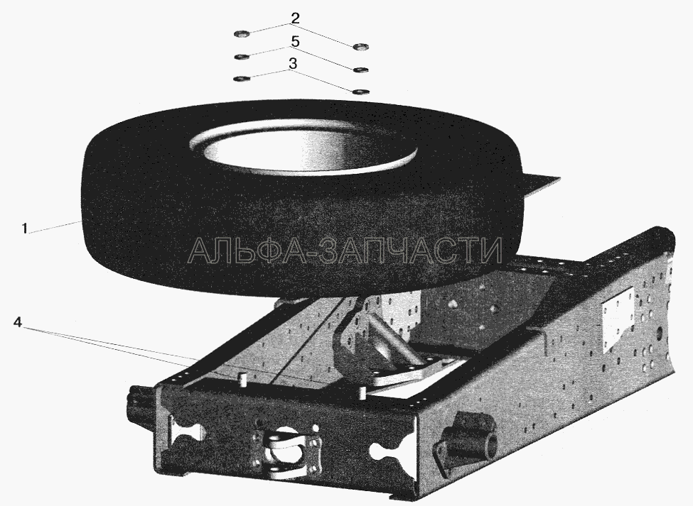 Установка запасного колеса МАЗ-642208, 642205 (64226-3100001)  