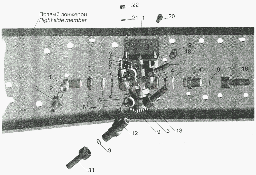 Установка ускорительного клапана и присоединительной арматуры МАЗ-642208, 642205 (404314 Штуцер) 