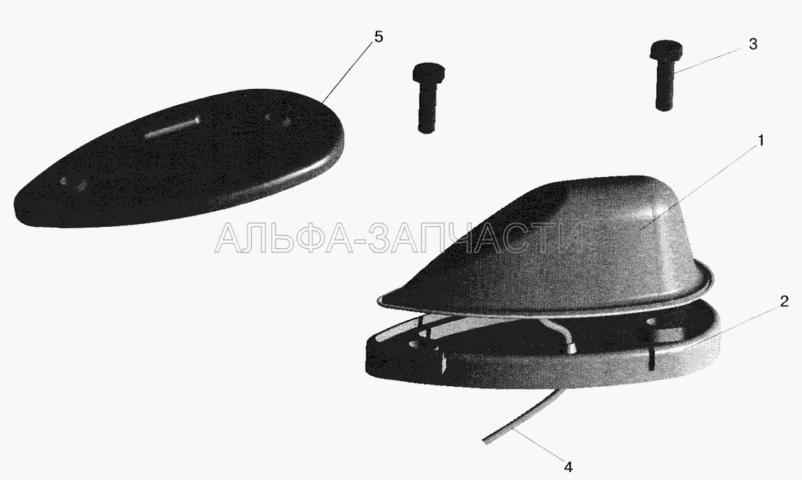 Установка фонарей автопоезда (201422 Болт М6-6gх25 ОСТ 37.001.123-81) 