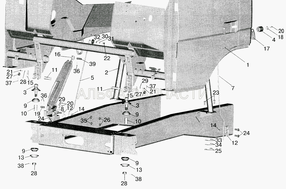 Установка малой кабины (202123 Болт М16-6gх50) 