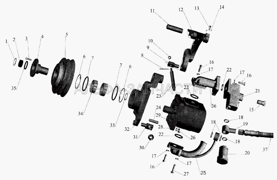 Насос 543240-3407008 (5336-3407260 Клапан расхода и давления масла) 