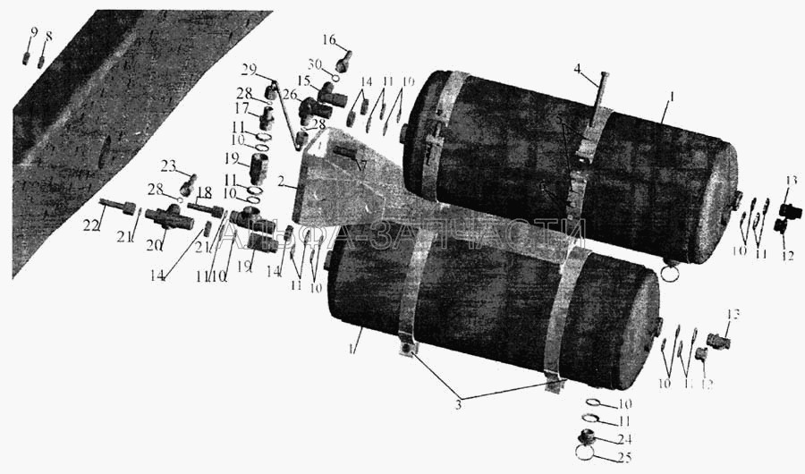 Установка ресиверов и присоединительной арматуры (404314 Штуцер) 