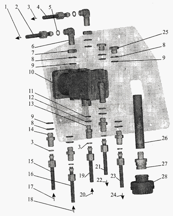 Тормозной кран и присоединительная арматура (402947 Угольник) 