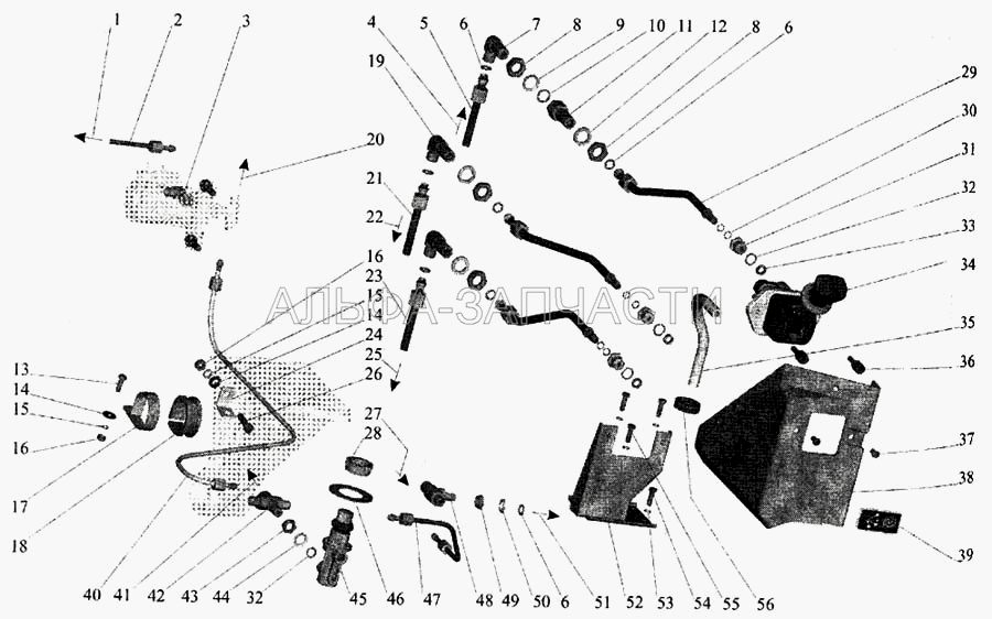 Управление стояночным и моторным тормозом МАЗ-643068, 643008, 544008 (64221-3537110 Клапан моторного тормоза) 