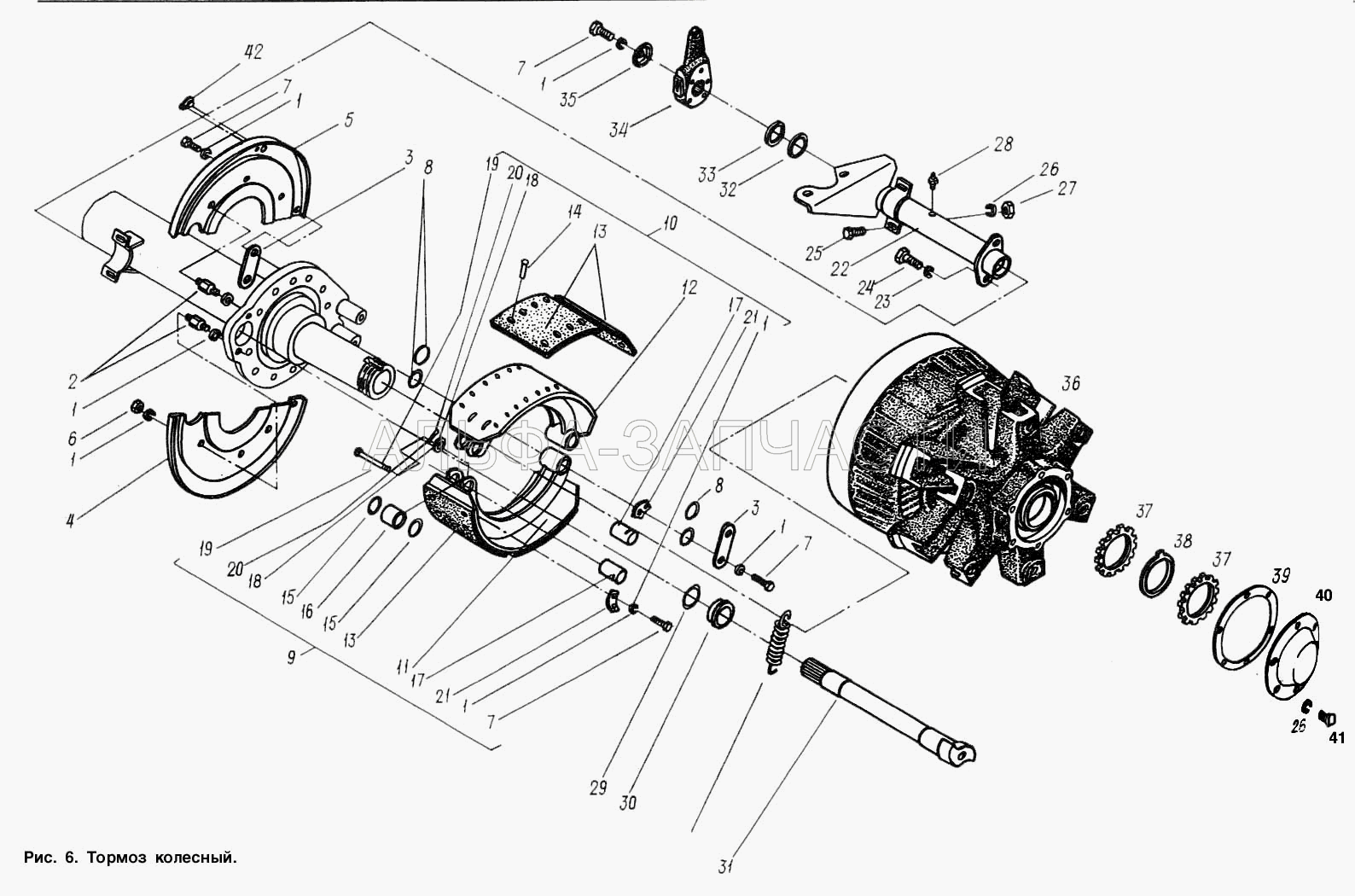 Тормоз колесный (500-3104076-Б Гайка М80х2) 