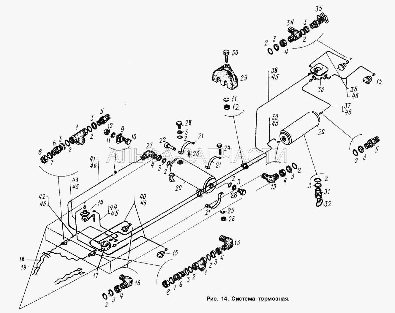 Система тормозная (201422 Болт М6-6gх25 ОСТ 37.001.123-81) 