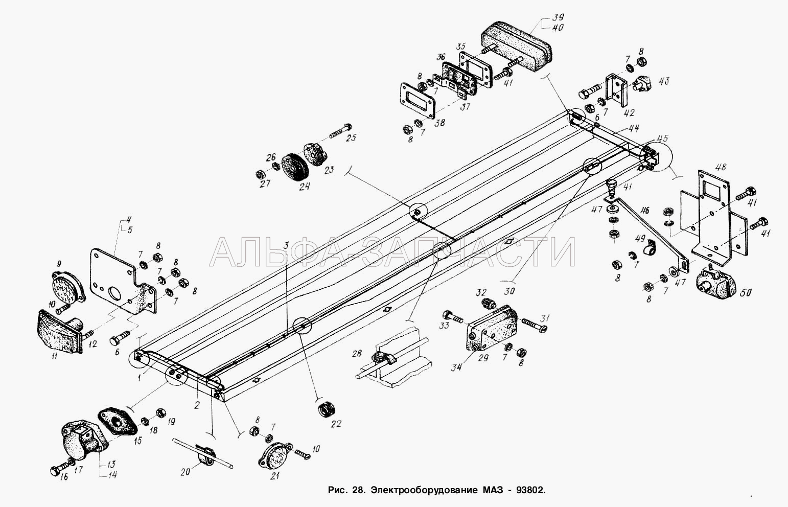 Электрооборудование МАЗ-93802 (ПС325-3724100 Розетка) 