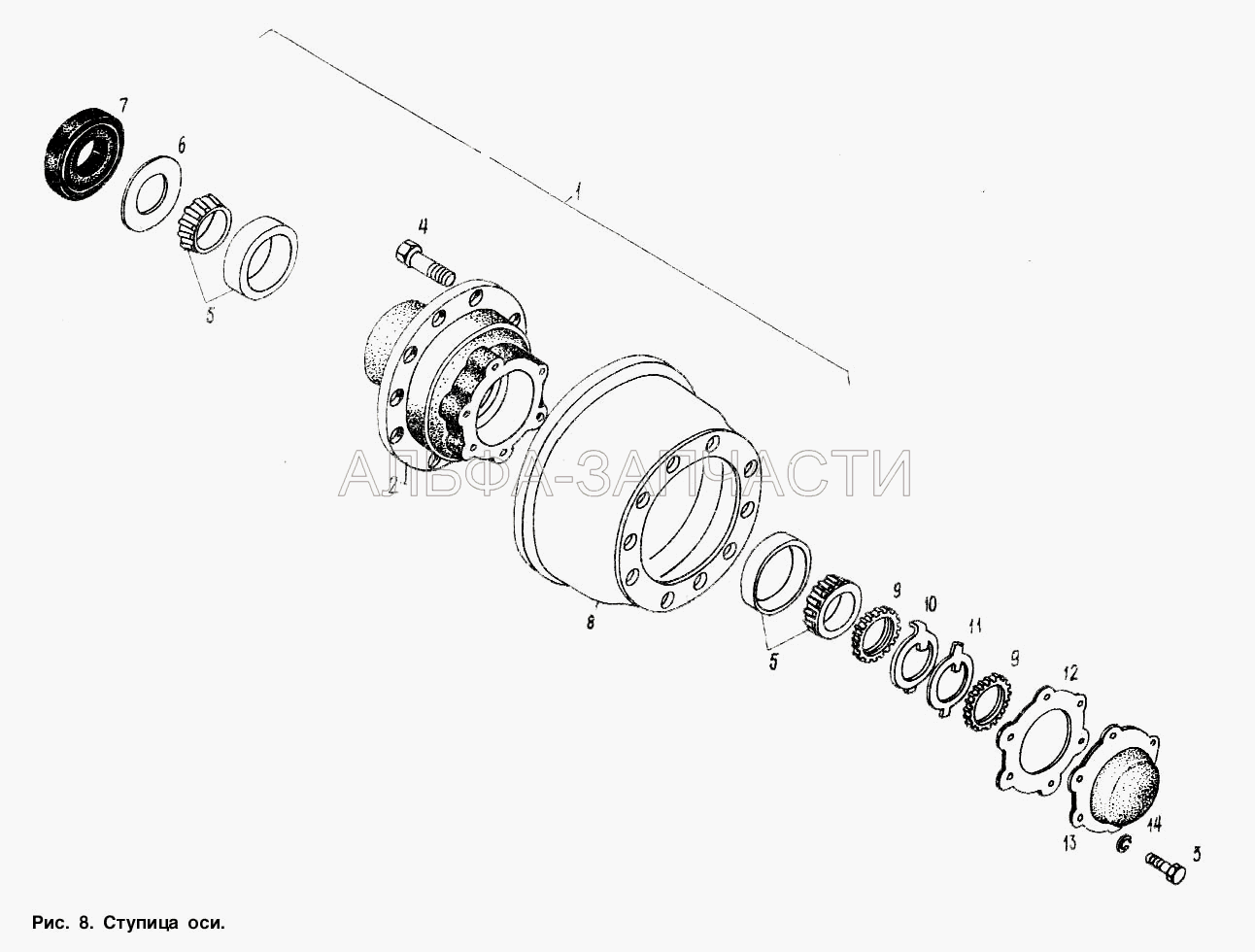 Ступица оси (500-3104079-11 Шайба замковая) 