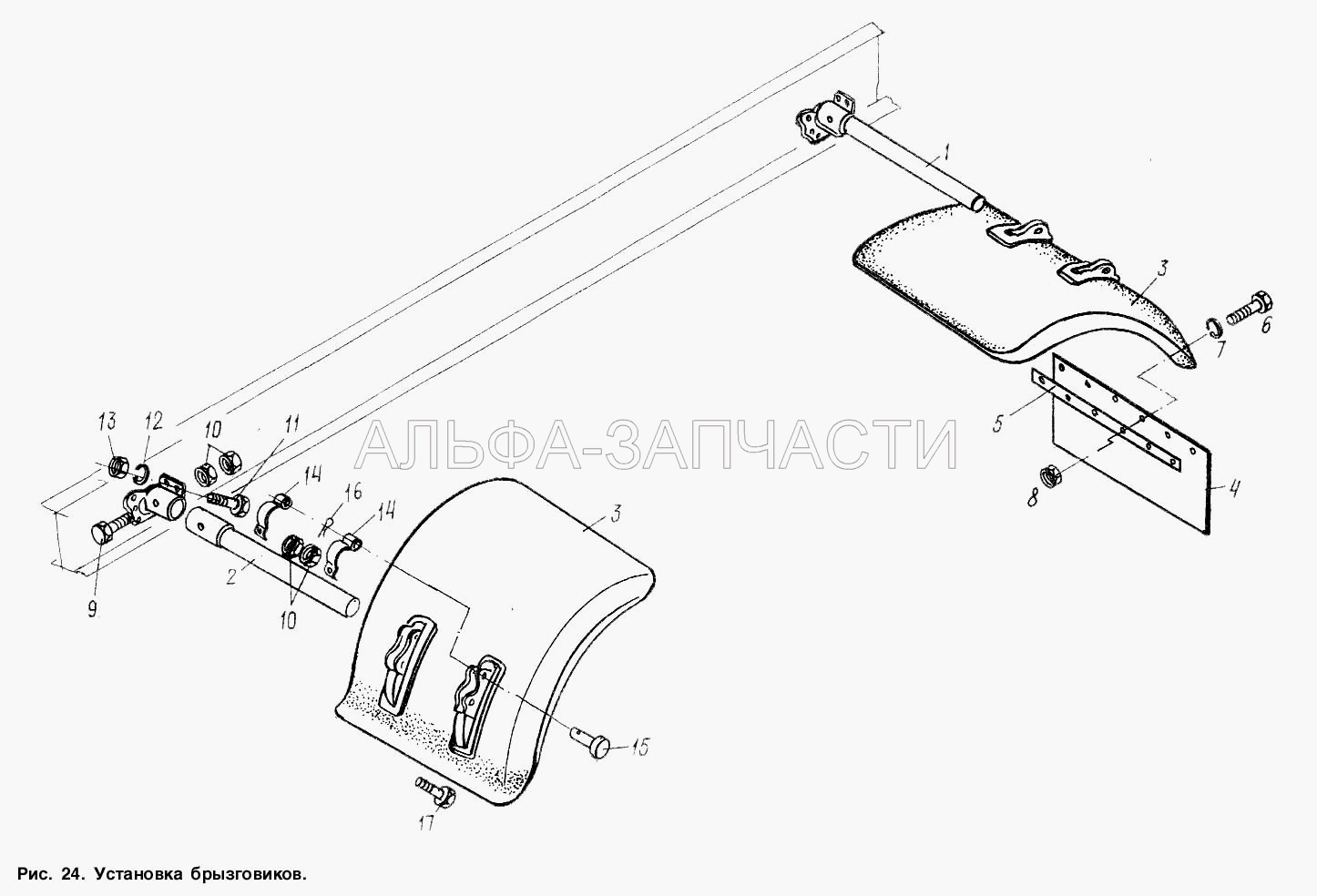 Установка брызговика (250512 Гайка М10х1-6Н) 